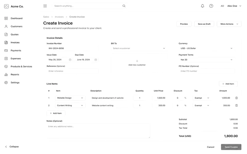 Documents & facturation